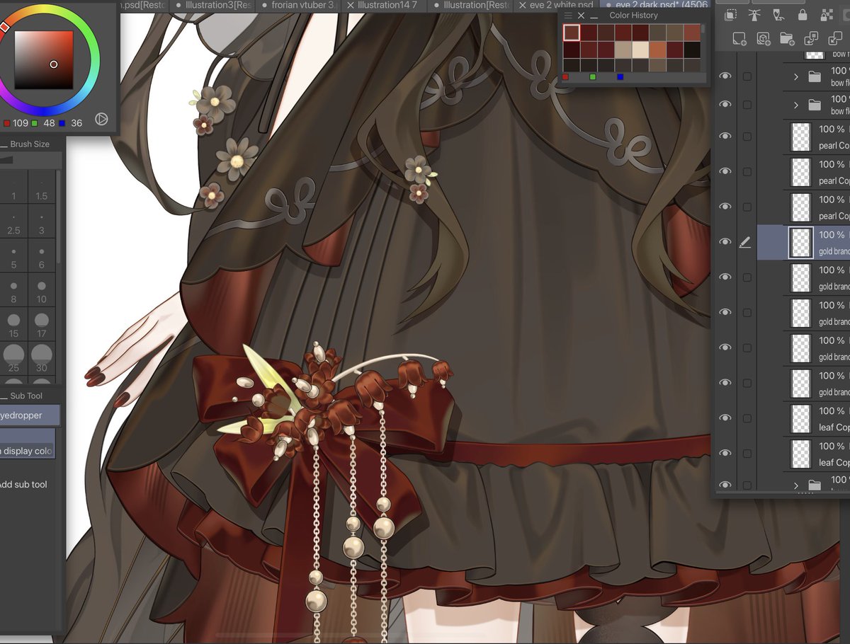 I always love working on designs with puffy dress and flowers 🌼🌸