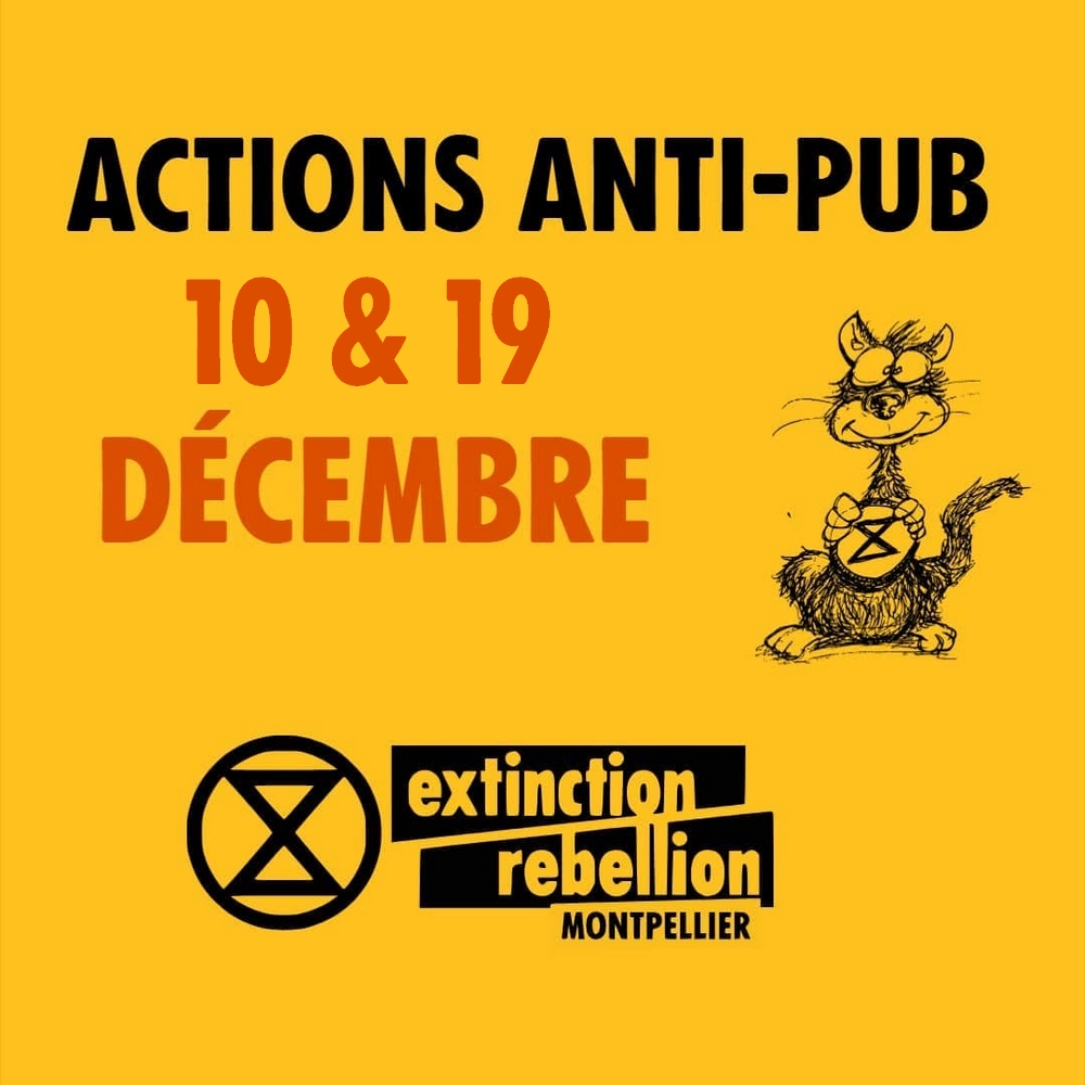 xrFrance's tweet photo. • #ExtinctionRebellion #Montpellier pour ses actions #antipub des 10 &amp; 19 décembre 👉 https://t.co/SyUG7hkVHl

Il y en a pour tous les gouts, alors, rejoignez nous 😉
#ActNow https://t.co/Q63jGxNr8l
