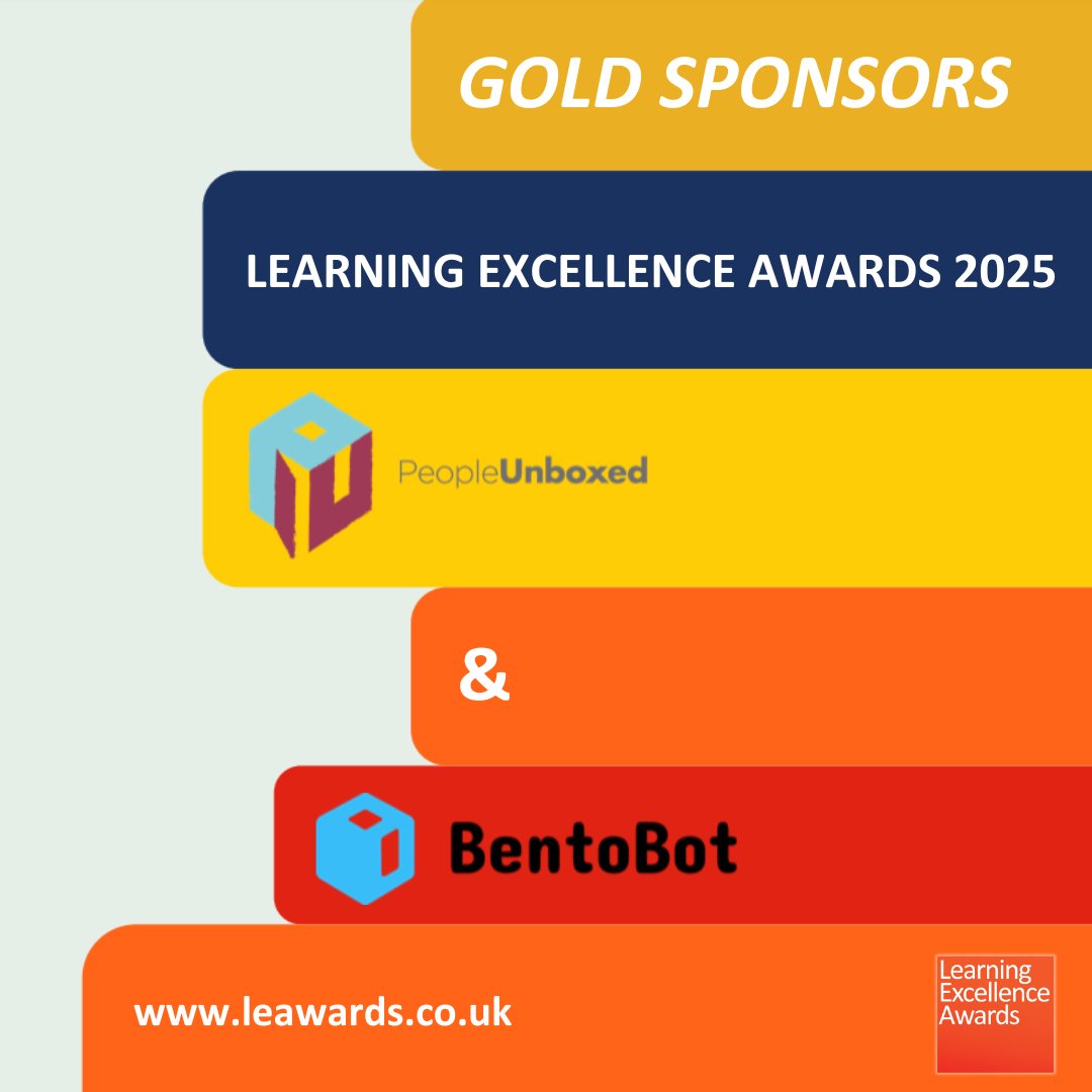 We're thrilled to share that the Gold Sponsors for the 2025 Learning Excellence are... PeopleUnboxed and BentoBot! We are delighted to have them on board! #LEA2025 #GoldSponsors