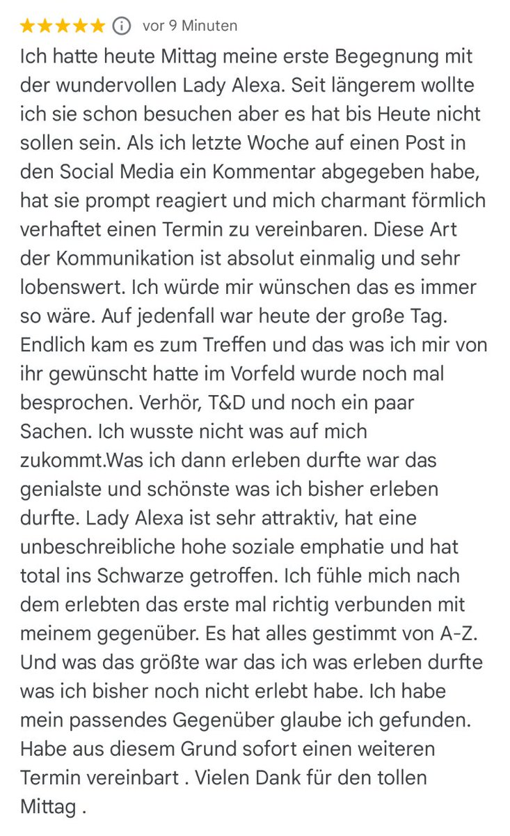 LadyAlexaX's tweet photo. Das hört man gerne. 🖤
#feedback #domina #bdsm #bdsmnürnberg #passionfactory https://t.co/FSOXgMxKuf