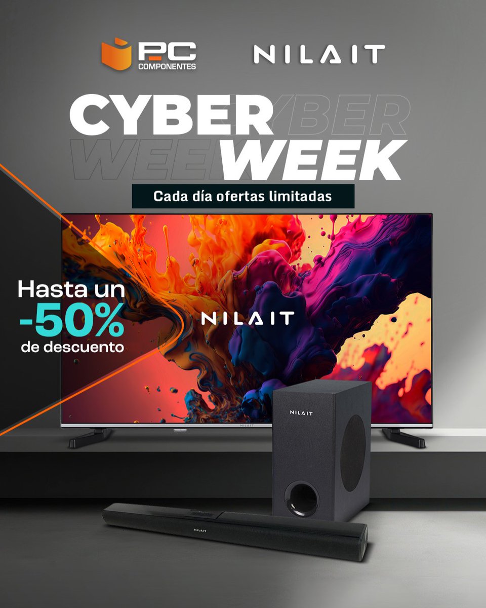 Nilait (@nilait_es) on Twitter photo ▶️CYBER WEEK ◀️
📺Consigue tu 𝗧𝗩 𝗡𝗶𝗹𝗮𝗶𝘁 con 𝗱𝗲𝘀𝗰𝘂𝗲𝗻𝘁𝗼 disponible en
<a href="/pccomponentes/">PcComponentes</a>
Entra aquí 👉bit.ly/CyberWeekNilait ▶️CYBER WEEK ◀️
📺Consigue tu 𝗧𝗩 𝗡𝗶𝗹𝗮𝗶𝘁 con 𝗱𝗲𝘀𝗰𝘂𝗲𝗻𝘁𝗼 disponible en
<a href="/pccomponentes/">PcComponentes</a>
Entra aquí 👉bit.ly/CyberWeekNilait