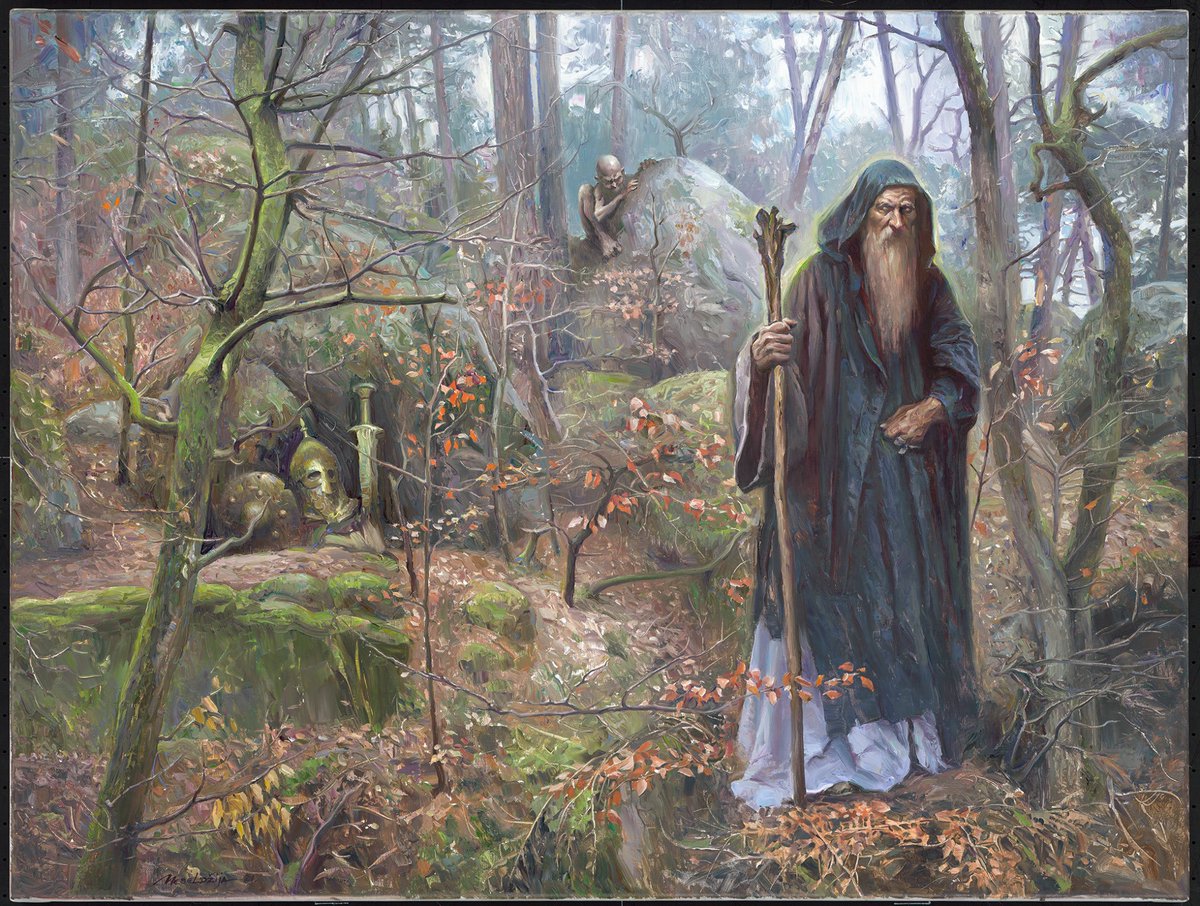 Gandalf and Gollum by Petar Meseldžij