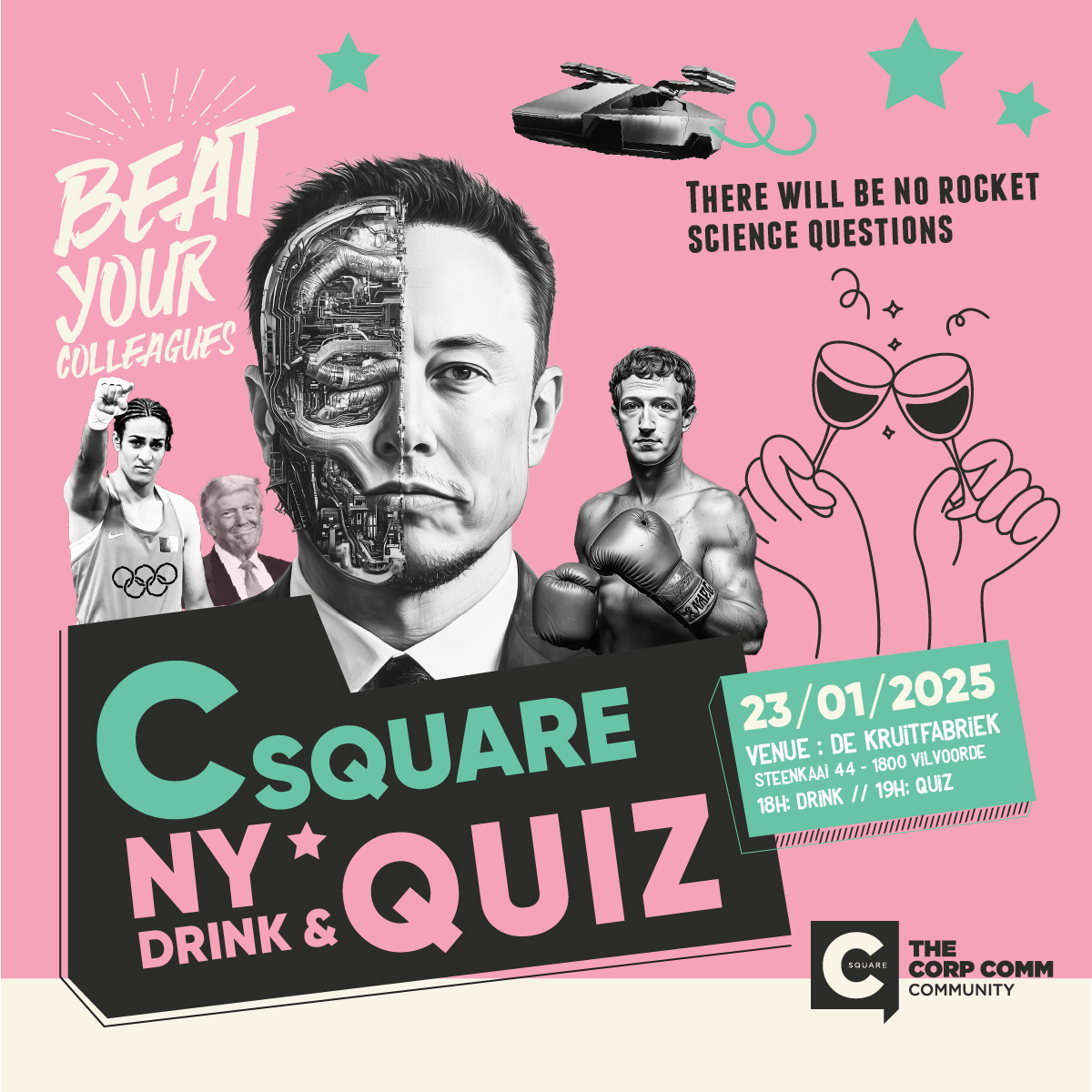 🎉 Cheers to 2025: Join Us for Our NY's Drink and the C Square Big Communication Quiz! 🍸🧠

Mark your calendar for January 23 !
We’re kicking off the year at 6PM with our NY’s drink, followed by the Communication Quiz🥂✨

Ready to join the fun? shorturl.at/l0RjQ