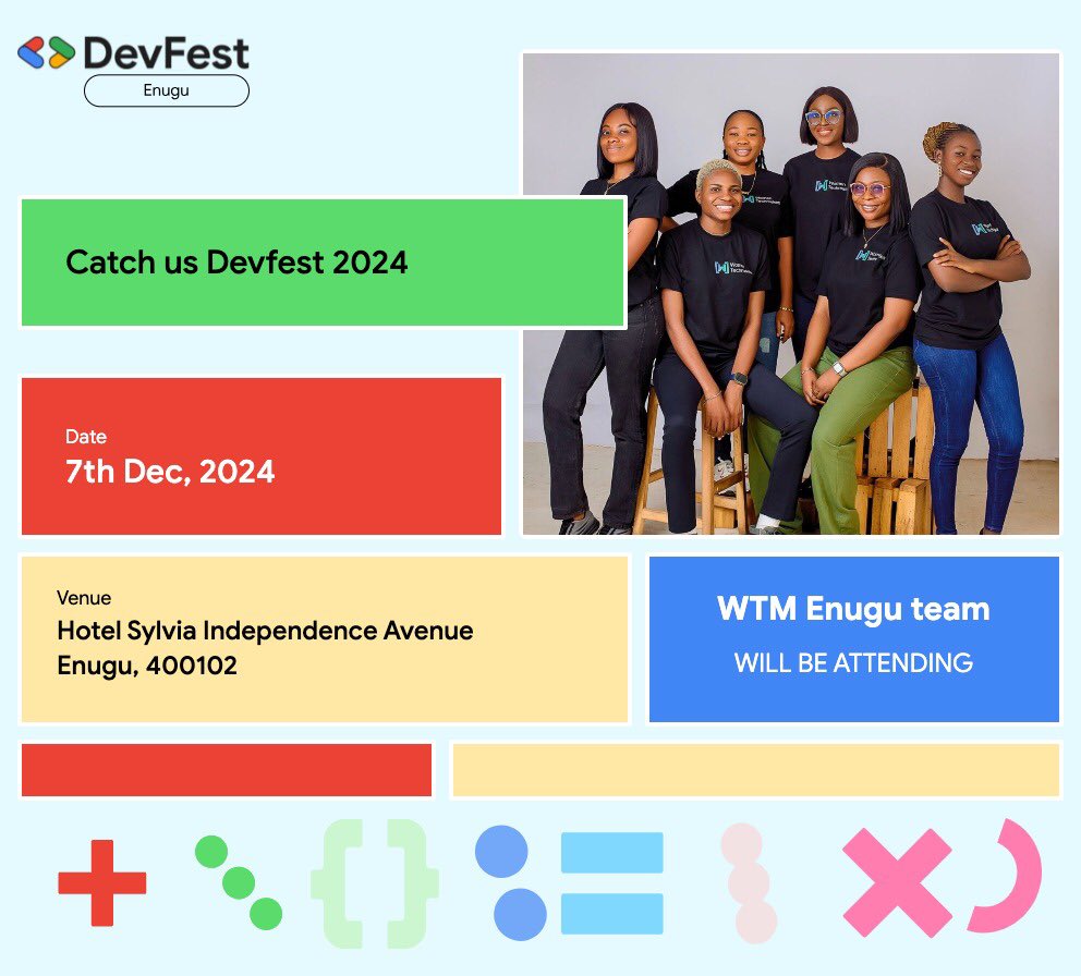 Get ready!

The Women Techmakers Enugu will be live at  DevFest Enugu 2024 on December 7th. 

Come connect, learn, and grow with us!

<a href="/GdgEnugu/">GDG Enugu</a> #womentechmakers #WTM 
#Bitcoin #pedrichelle #Pushpa2TheRule #riyadh #SpotifyWrapped #ThetouchBKKWithLingOrm #ARSMUN #FreeDeleFarotimi