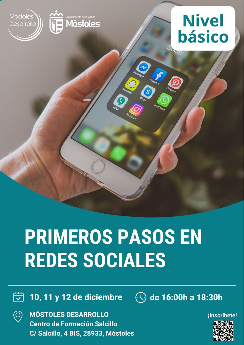 mostdesarrollo's tweet image. Amplía tu red de contactos e intercambia información (fotos, videos) aprendiendo a manejar las Redes Sociales 📲💻👥
CURSO "PRIMEROS PASOS EN REDES SOCIALES"
ℹ️📝 tinyurl.com/4tfdfcj3
#MóstolesDesarrollo #Formación #CapacitaciónDigital #CursosGratuitos #NNTT
@AytoMostoles