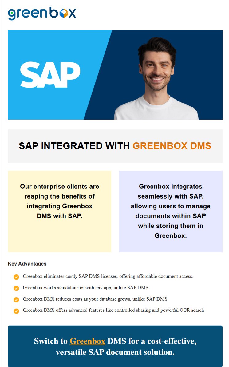 BusinessDiscus's tweet photo. Transform Your SAP Document Processes with Greenbox DMS

Visit: https://t.co/V2m84asyh5
Call on +91 7043099404 for a free Demo

#DocumentManagement #greenbox #dms #discusit #dbs #contentmanagement #dmssoftware #documentmanagementsystem #sap #SAPIntegration https://t.co/2XB5wSgGad