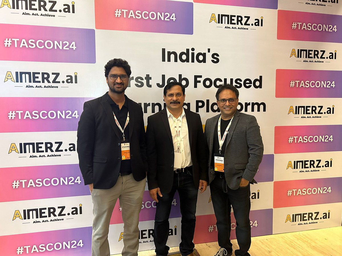 AIMERZ_AI's tweet image. At #TASCON24, we're connecting with industry leaders and exploring smarter hiring solutions.
Our Founder, Vishwa Mohan, and Lokesh Mathur are here to share AIMERZ’s vision of simplifying hiring for businesses and job seekers alike.
#AIMERZ #AIMwithAIMERZ #TASCON24withAIMERZ