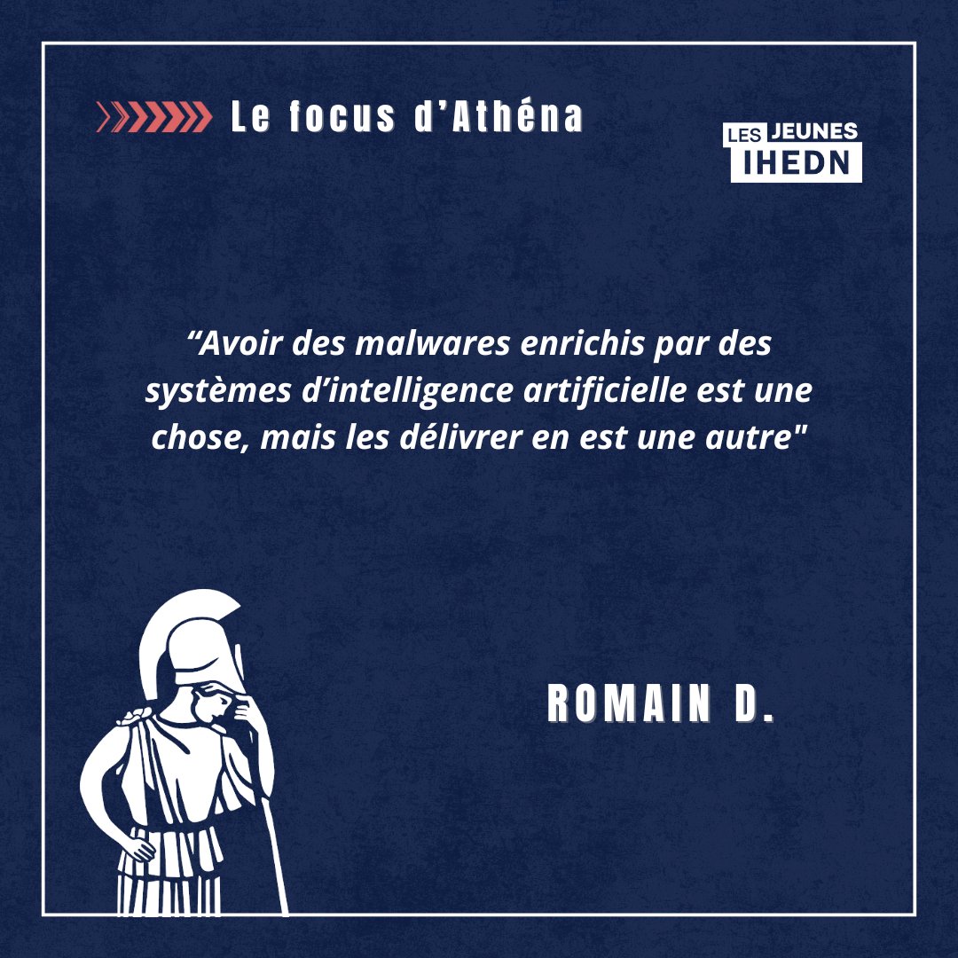 [ #FocusdAthéna🖋️] Ne manquez pas le décryptage de Romain D. sur la thématique : “Intelligence artificielle au cœur des cyberarmes émergentes.”

👉 bit.ly/4f93Qk8

#TeamAthéna