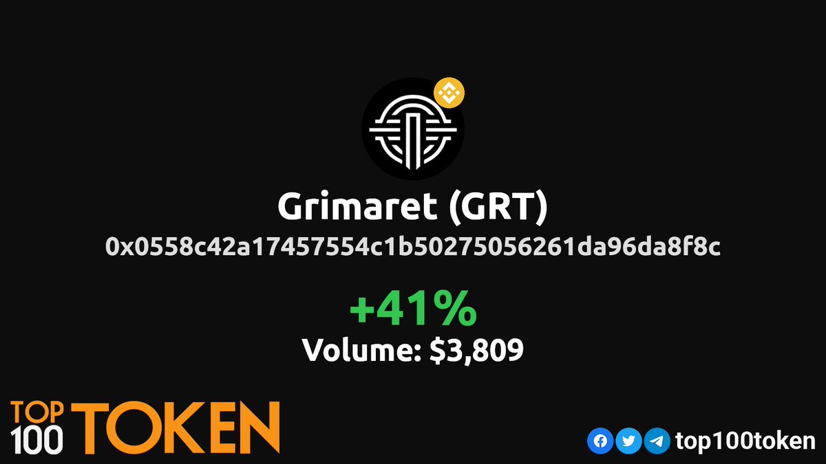 🔥Token of the Day (Thursday)!🔥
        
<a href="/GrimaretCrypto/">Grimaret Oficial</a>

#TokenOfTheDay #GemsAlert #Moon #BINANCE