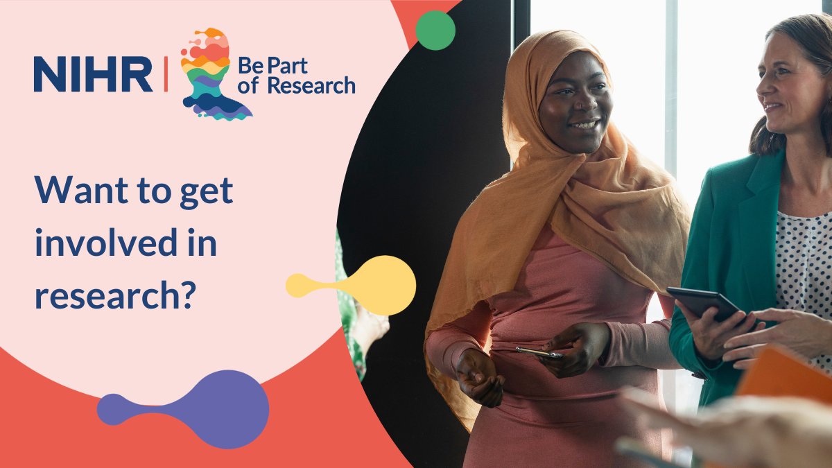 Participation from people just like you can help to shape the future of health and social care.

Whether you are living with a condition or simply want to make a difference for others, you can help.

Find out how here ➡️ bepartofresearch.nihr.ac.uk/taking-part/ho…