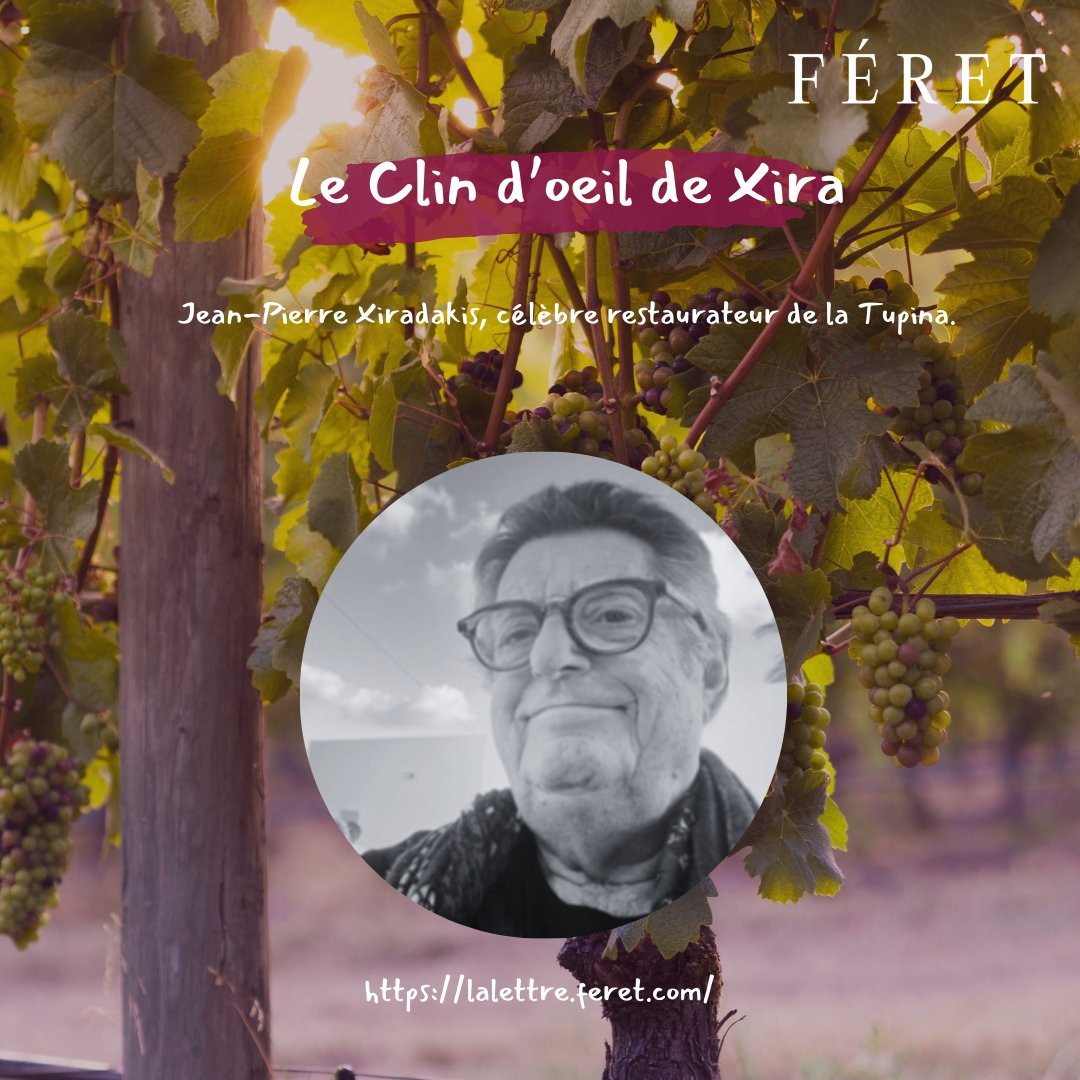 Jean-Pierre Xiradakis (ou Xira comme on le surnomme) inaugure une nouvelle rubrique de notre Lettre mensuelle, " Le clin d'œil de Xira ". Selon son humeur, il nous proposera une recette, un souvenir d'enfance, ou tout autre chose.😉 
Par ici zurl.co/CWWA