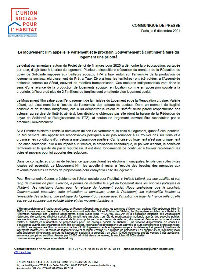 Le Mvt #Hlm appelle le Parlement et le prochain Gvt à continuer à faire du #logement une priorité. Pour <a href="/emmacosse/">Emmanuelle Cosse</a> : "Nous souhaitons […] une politique du lgt qui renoue avec l'ambition de loger la France telle qu'elle est."
➡️union-habitat.org/le-mouvement-h…