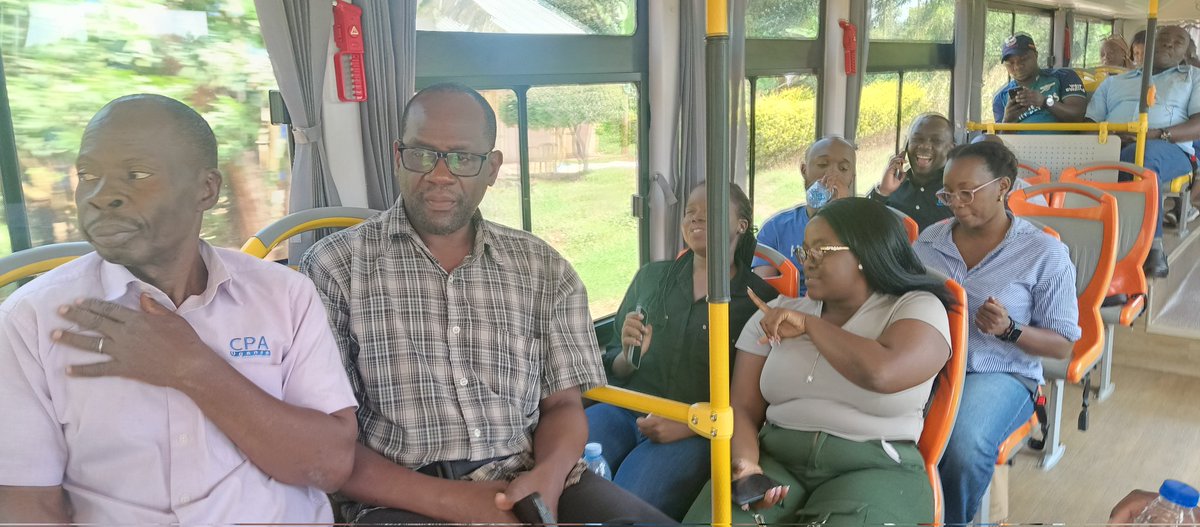 As we conclude the 2-weeks training in Public Investment and Risk Analysis II, our trainees have gotten the opportunity to visit @kiiramotors , one of the country's public investments. 
Here enjoying a ride in the Electric bus to the plant in Jinja.