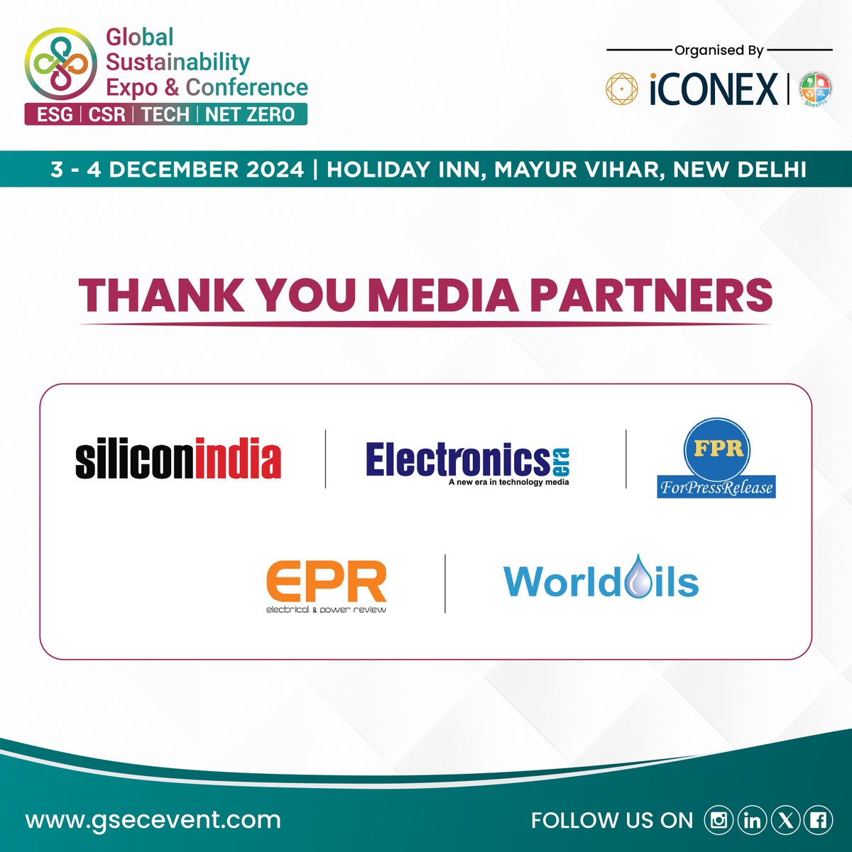 Thank you to our amazing Media Partners for being crucial to the Global Sustainability Expo &amp; Conference 2024! Your contribution helps amplify the conversation around ESG, CSR, and Net Zero initiatives.

🔗 gsecevent.com

#GSEC2024 #MediaPartners #ThankYou