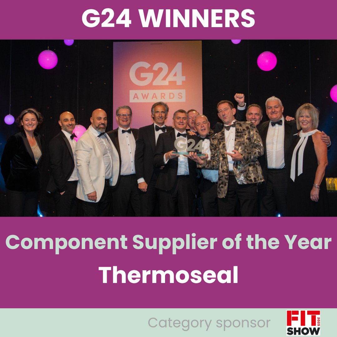 Congratulations to Thermoseal who collected the Component Supplier of the Year at the G24 Awards!

Well done to all those involved - enjoy your success!

For more info go to g-awards.com
