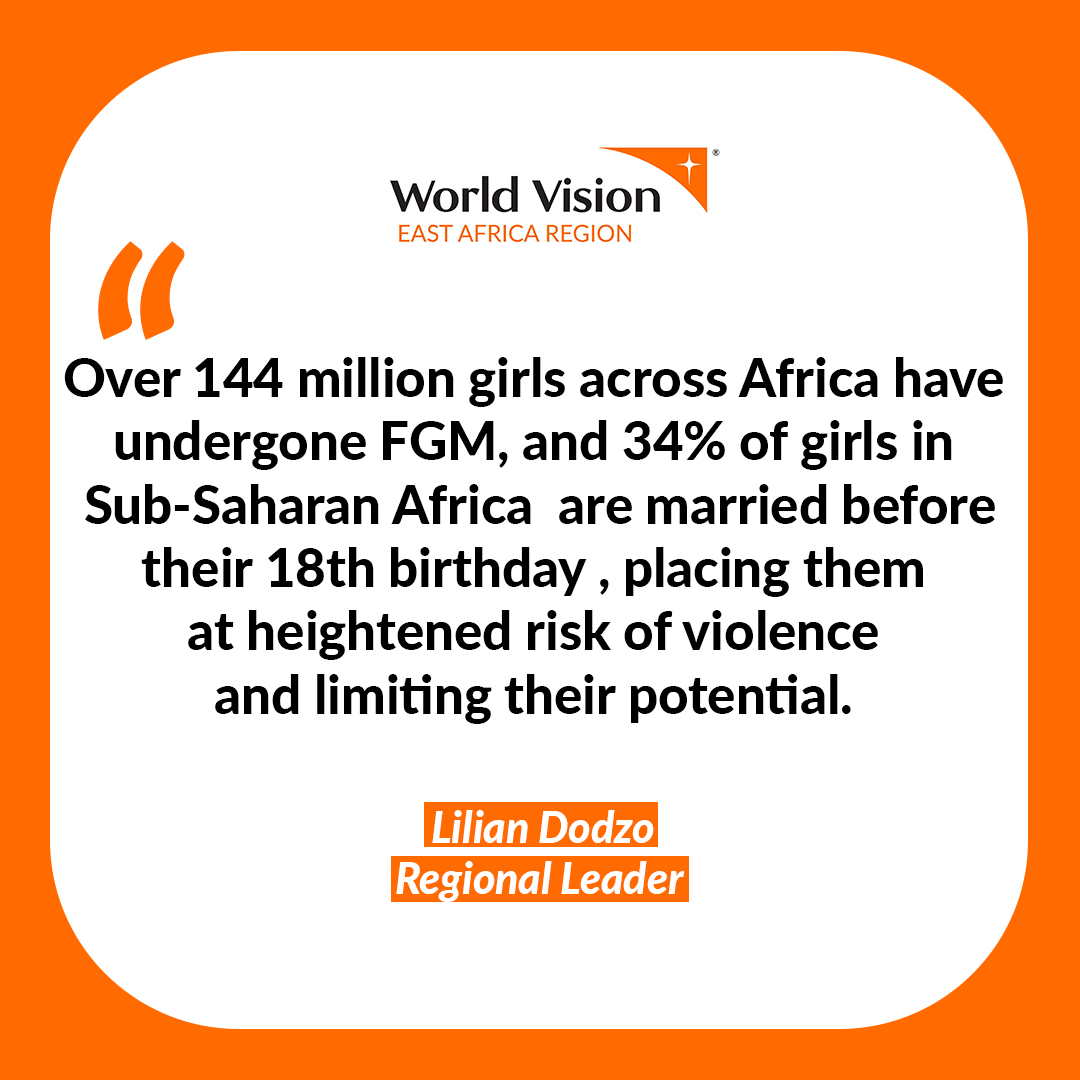 WorldVisionEARO's tweet photo. FGM and child marriage deny girls their rights and futures. Itโs time to break the cycle of violence and inequality. Letโs stand united for a world where every girl is safe, empowered, and free to achieve her dreams. Together, we say ENOUGH. ๐งก
#NoExcuse #16Days #OrangeWorld #SDG5 #ENOUGH
