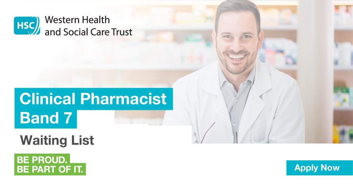 HSCworkforce (@hscworkforce) on Twitter photo The <a href="/WesternHSCTrust/">Western Trust</a> are seeking Clinical Pharmacists (Band 7) to be based at Altnagelvin Area Hospital, Londonderry. Various contracts available.
View the full job description and join the waiting list today: hubs.ly/Q02-w2lW0 The <a href="/WesternHSCTrust/">Western Trust</a> are seeking Clinical Pharmacists (Band 7) to be based at Altnagelvin Area Hospital, Londonderry. Various contracts available.
View the full job description and join the waiting list today: hubs.ly/Q02-w2lW0