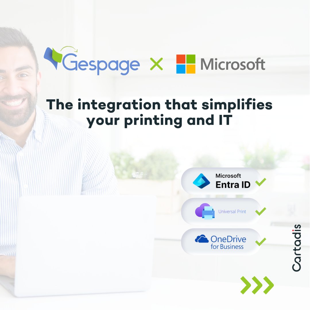 gespage's tweet photo. 🎉 Microsoft and Gespage: A Match Made for Efficiency!

In Gespage 9.2 : ✅ Entra ID / 🖨️ Universal Print / ☁️ Scan to OneDrive.

Ready to level up? Discover more 👉 https://t.co/tohTZxp5l8

#Gespage #Microsoft #PrintManagement #Efficiency https://t.co/1yFfMkKAtF