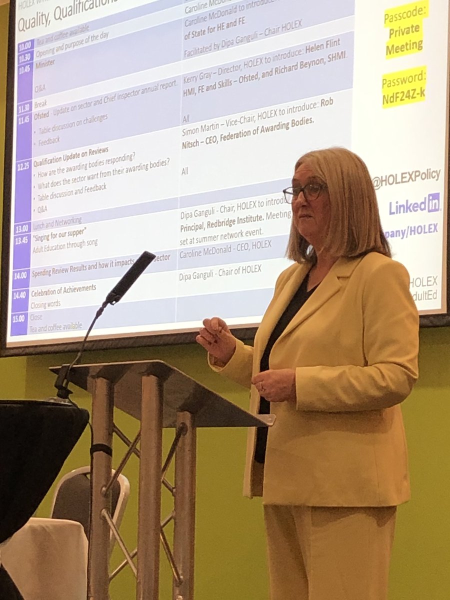 #HOLEX Winter network underway, led by our inimitable Chief Exec Caroline McDonald.
Looking forward to hearing from our new Skills Minister, Jacqui Smith 
#Speakup4AdultEd