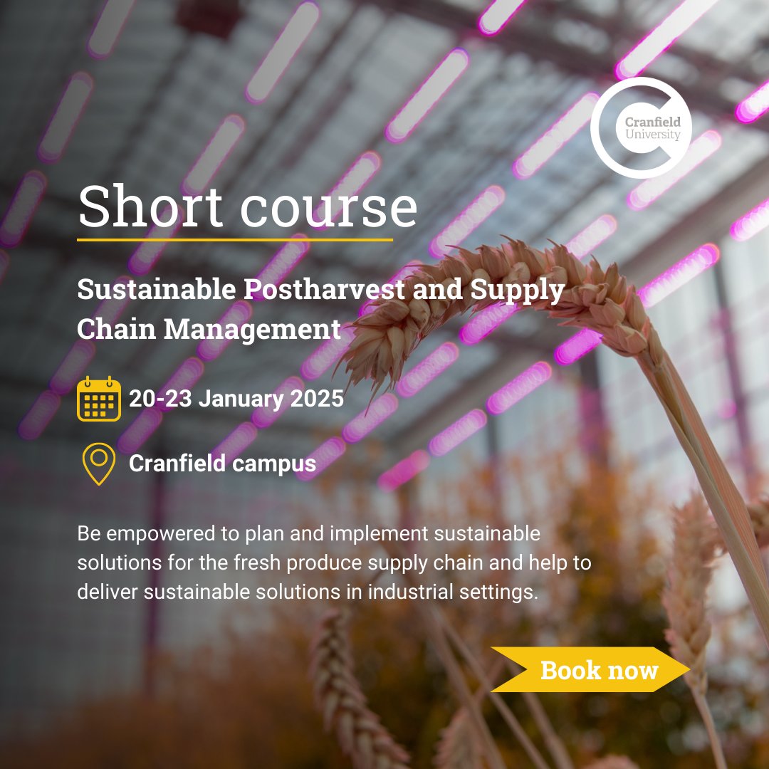 📢Last call!📢

Your future in #sustainable #postharvest can start here! Don't miss your chance to join the #fresh produce #supplychain revolution and apply today for our course 💡🍏🍓

➡️cranfield.ac.uk/courses/short/…

<a href="/CranfieldUni/">Cranfield University</a>
