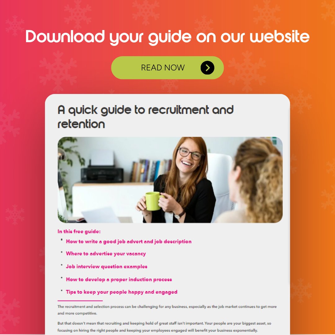 The recruitment process can be challenging for businesses, especially during the busy lead-up to the new year. We’ve got a free guide on recruitment and retention to help lighten the load. 

Click the link for more👉: eu1.hubs.ly/H0dZMLr0

#Recruitment