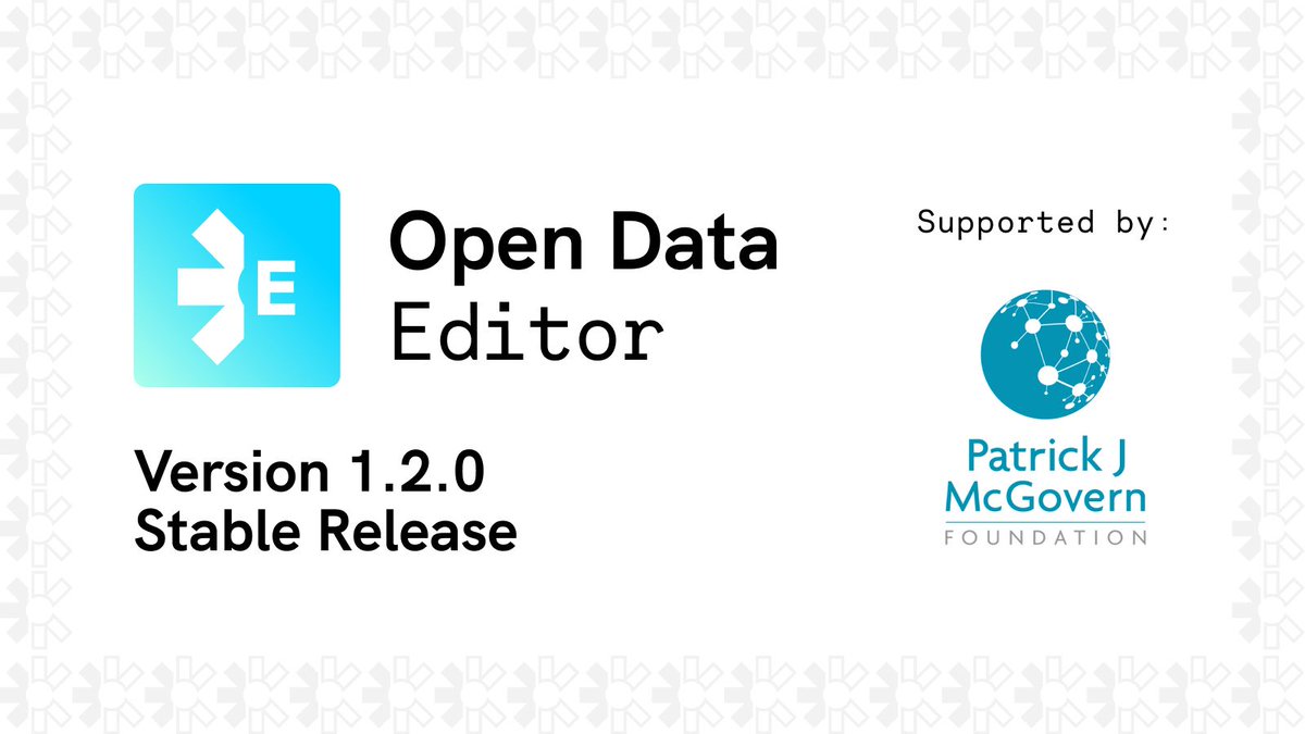 🌟 [Announcement] The #OpenDataEditor stable release is out today! You can download the version 1.2.0 here: blog.okfn.org/2024/12/05/ann…

💫 ODE is our new open source app that makes working with data easier for people with little to no technical skills.

#TheTechWeWant #OpenData
