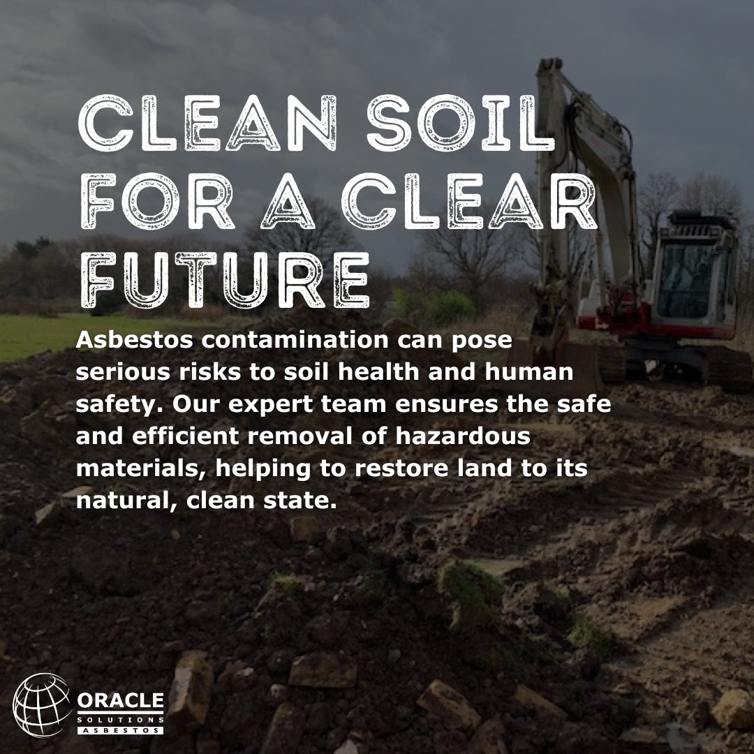 Oracle_Asbestos's tweet image. 🌿 In honour of National Soil Day, let’s highlight the importance of soil health. Asbestos contamination poses serious risks to both soil and human safety. 

Contact us through the details below for professional contaminated land removal. 👇
📞 0844 243 5731
#NationalSoilDay
