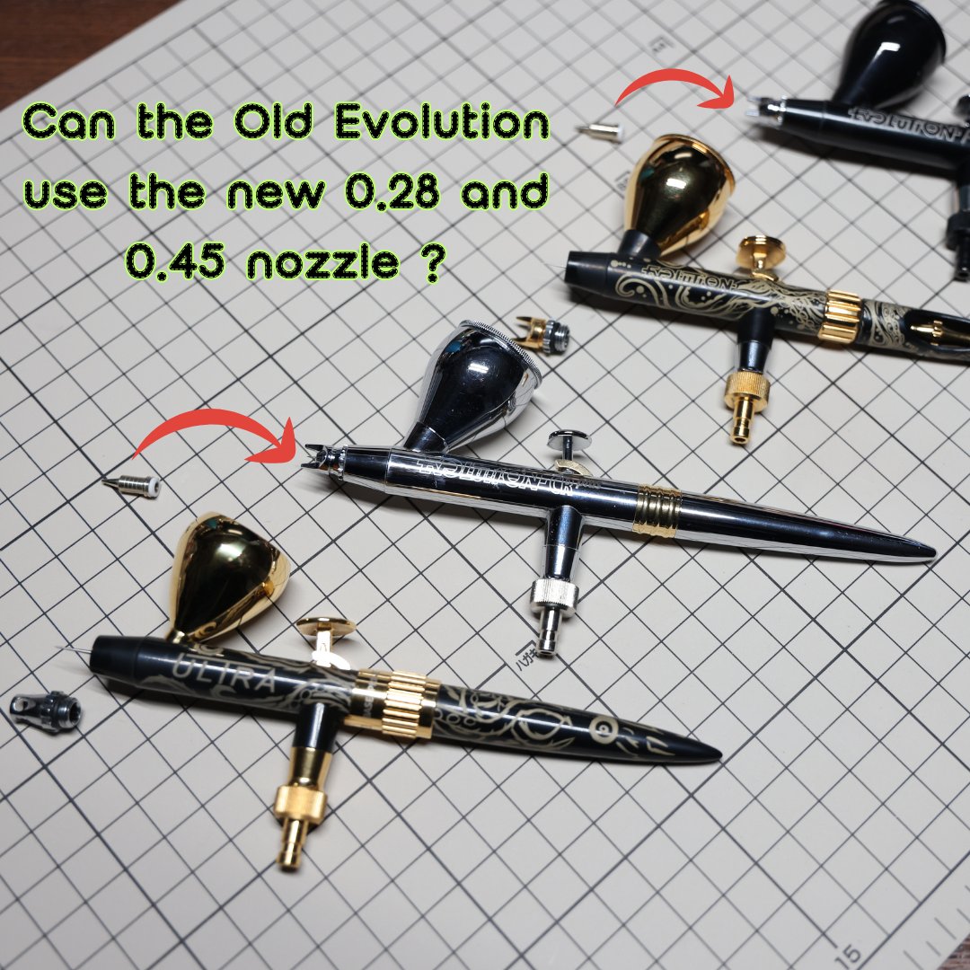 pmstorehk's tweet photo. Evolution airbrush with new nozzle spray test｜舊款Evolution噴筆用新銅嘴試噴 https://t.co/qz9R4tldu2 via @YouTube https://t.co/GHYRlO2Mz9