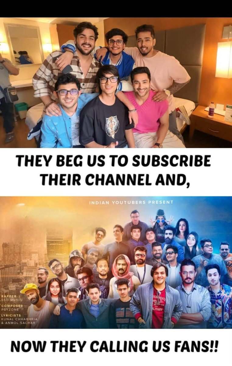 shivamdexter28's tweet photo. True that
@ashchanchlani @TriggeredInsaan @CarryMinati @flyingbeast320 @thetanmay @TechnicalGuruji https://t.co/ADVTenzaEI