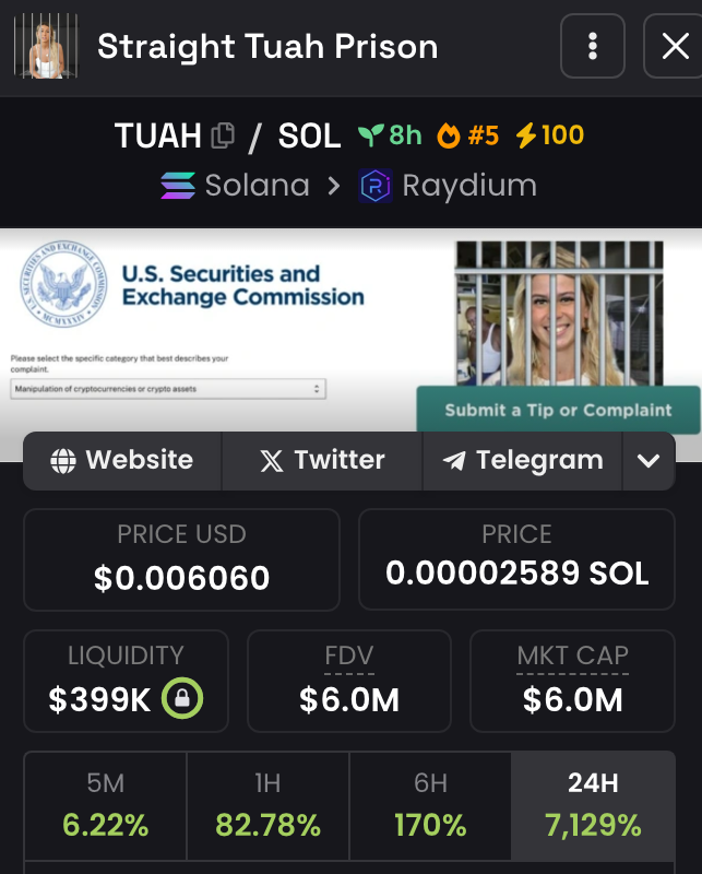 RiccoRosas's tweet photo. $tuah will flip $hawk https://t.co/GHbv2PQGif