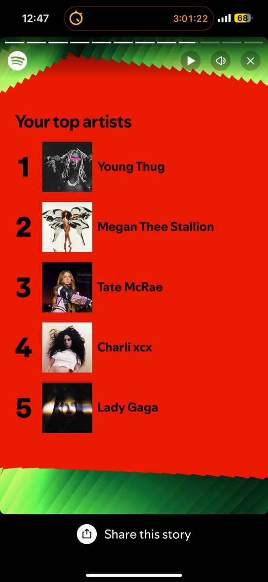 WeekendCourt's tweet photo. OF COURSE @youngthug is my #1 Top Artist on my #SpotifyWrapped2024  Lol 
SLATT 🤧💚🐍 

@doug_weinstein @MaxGoddard13 @kattnotwilliams @shaquillekokumo https://t.co/CKn500lPCE
