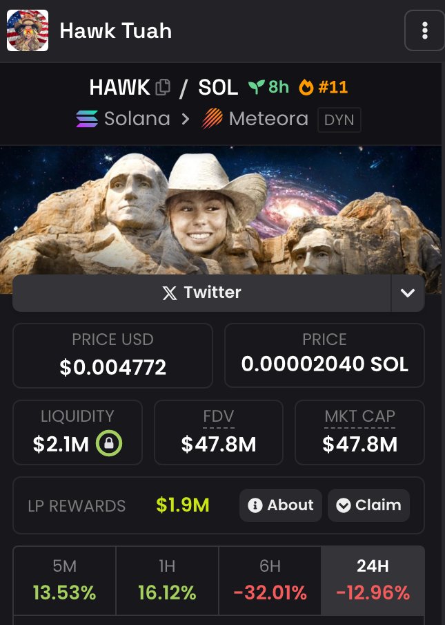 RiccoRosas's tweet photo. $tuah will flip $hawk https://t.co/GHbv2PQGif