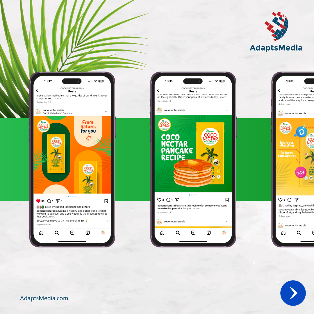 adaptsmedia's tweet photo. Excited to share our work for Coco Nectar Arabia! Crafted by the creative minds at Adapts Media.

متحمسون لمشاركة عملنا مع Coco Nectar Arabia! من إبداع العقول المبدعة في أدابتس ميديا.

#AdaptsMedia #CreativeCollaboration #CocoNectarArabiaProject #InnovativeDesign #Teamwork https://t.co/JjGscILcxl