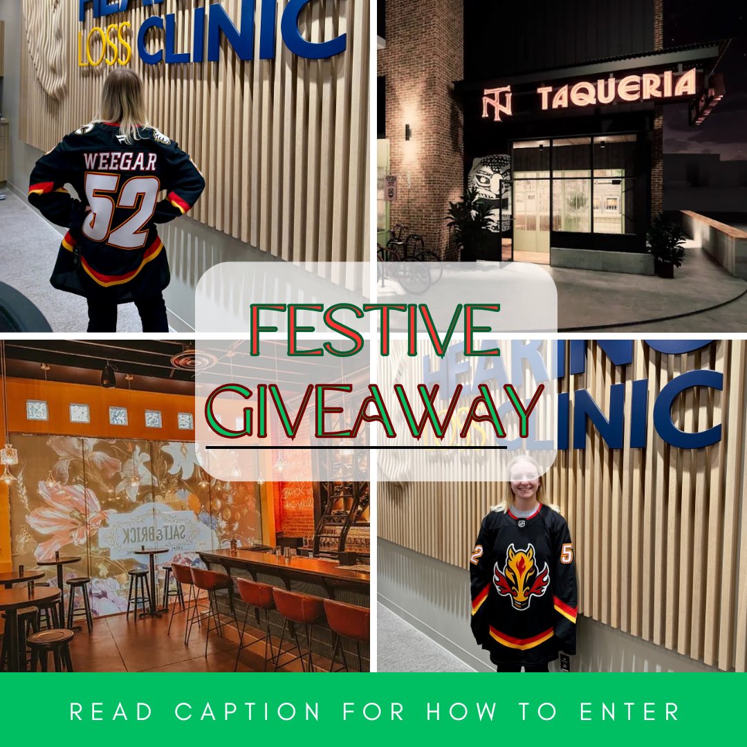 TheHearingLoss's tweet photo. YYC GIVEAWAY
What You Win

@NHLFlames @weega52 jersey 
$50 Salt &amp; Brick GC
$50 Native Tongues GC

How To Win
Follow @thehearinglossclinic 
Like This Post
Comment why you want to win

Must pick up in YYC https://t.co/YaRJR1yvhQ