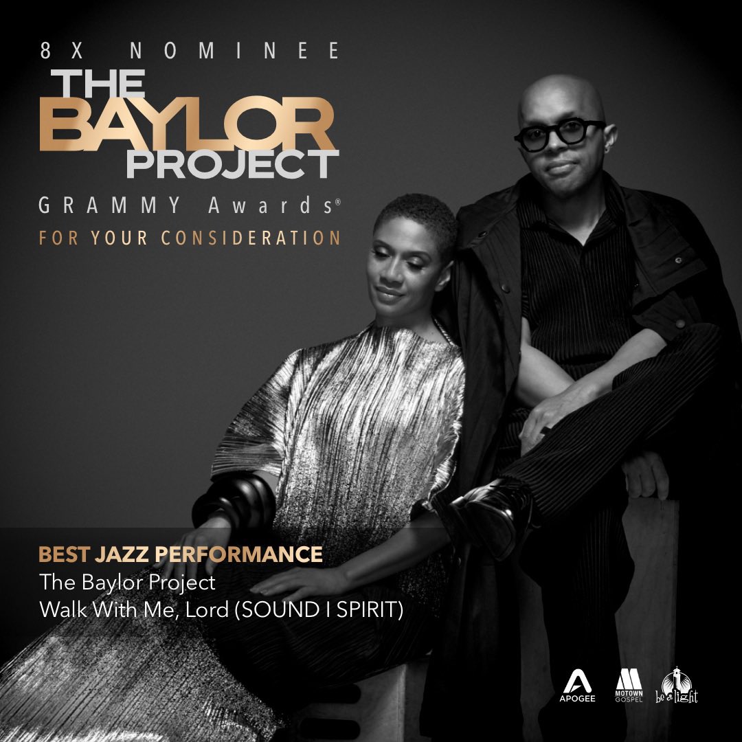 JeanBaylor's tweet photo. ✨ROAD TO THE GRAMMYs®️✨
Voting kicks off next Thursday(Dec.12- Jan 3rd.) @RecordingAcad members.

For Your GRAMMY®️Consideration:
✨BEST JAZZ PERFORMANCE
The Baylor Project
Walk With Me, Lord (SOUND I SPIRIT)

#TheBaylorProject #BeALight  #GRAMMYNominee   
#BestJazzPerformance https://t.co/5Ay24YMzLJ