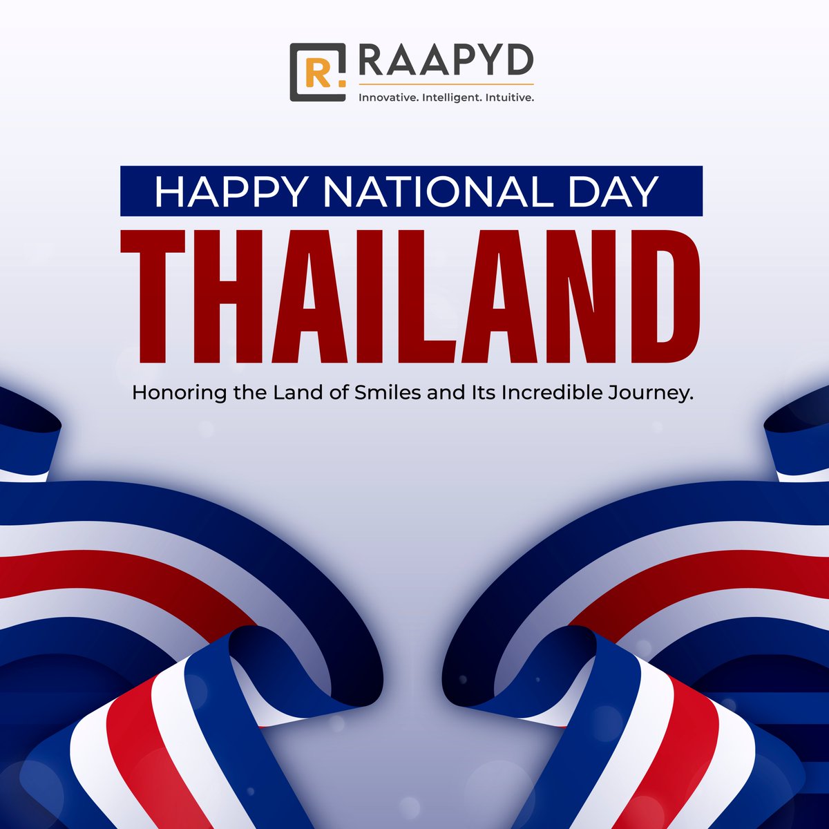 raapyd's tweet image. Happy National Day Thailand
A day to honor the rich heritage, vibrant culture, and resilient spirit of this remarkable nation. Wishing you prosperity and joy!

#Raapyd #ThailandNationalDay #UnityAndPride #CulturalHeritage #LandOfSmiles #ThailandSpirit