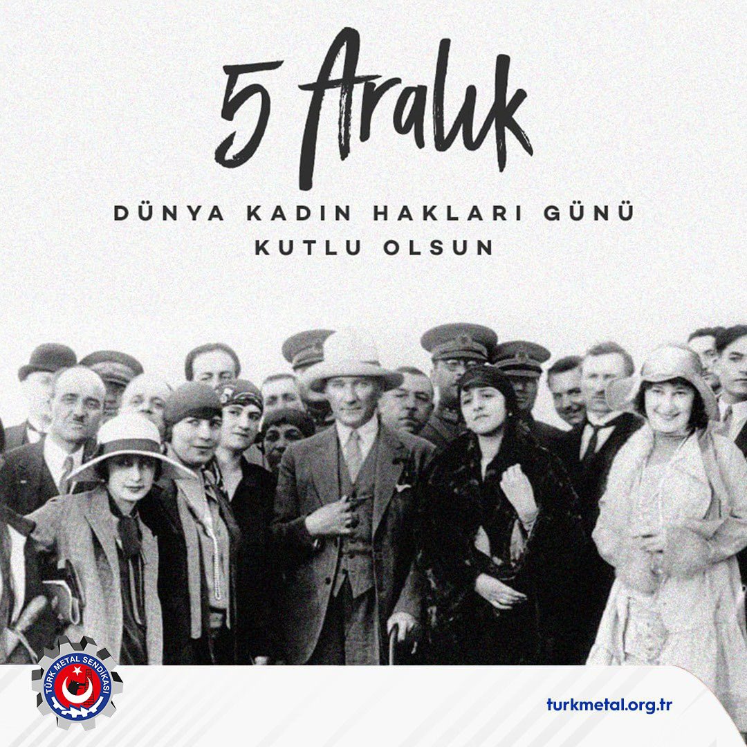 Türk kadınına seçme ve seçilme hakkının verilişinin 90. yıl dönümünde pek çok Avrupa ülkesinden önce bu kararı alarak tüm dünyaya örnek olan Cumhuriyetimizin kurucusu Ulu Önder Mustafa Kemal Atatürk’ü rahmetle anıyoruz.

Başta Türk Metalli kadın emekçilerimiz olmak üzere tüm