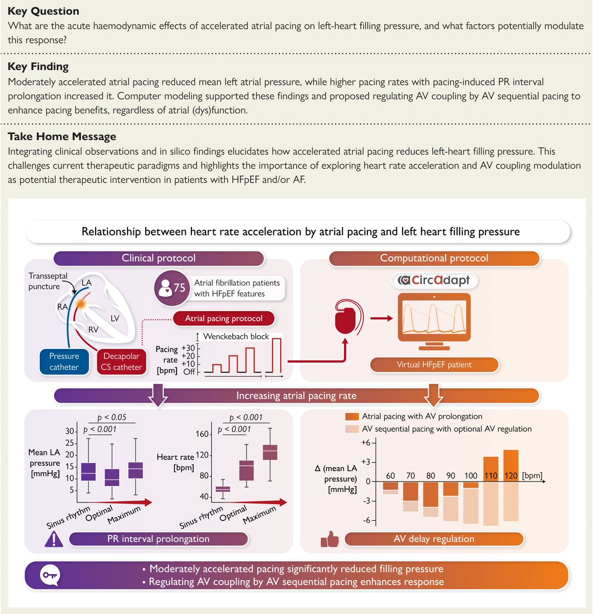 Accelerated atrial pacing reduces left-heart filling pressure: a combined clinical-computational study. Read more in #EHJ 👉 bit.ly/3BfKXhc

<a href="/RoccoMontone/">Rocco Montone</a> <a href="/ehj_ed/">EHJ Editor-in-Chief</a> #HFpEF