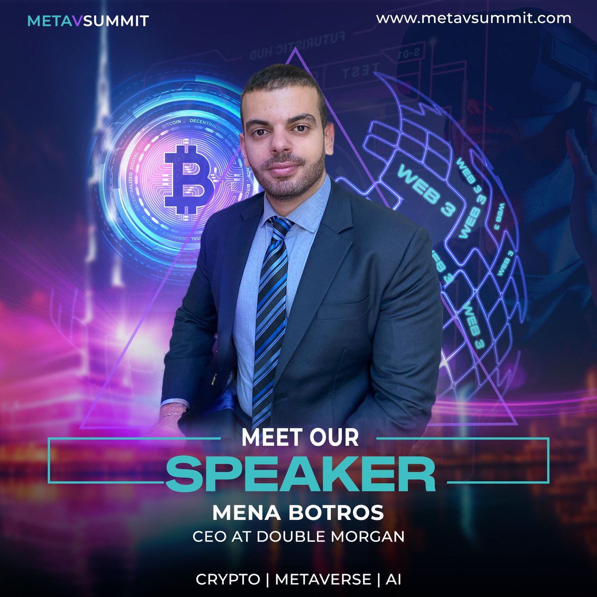 Meet Mena Botros, CEO at Double Morgan and the 5th most-searched AI &amp; Web3 investor in the Middle East. 

Hear his insights on Web3, blockchain, and innovation at MetaVSummit in Dubai, Jan 7-8, 2025.

🎟️ Register now: buff.ly/4g1KZrI

#MetaVSummit #Web3 #Blockchain #AI