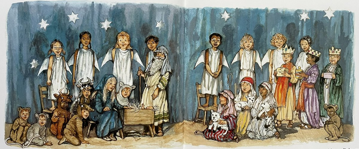 This illustration comes from Angel Mae and the Christmas Baby which is one of the stories in Snow in the Garden