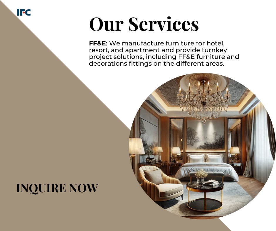HotelIfc's tweet image. 🏨 Looking for premium FF&amp;amp;E solutions for your hotel, resort, or apartment? We provide custom furniture and turnkey project solutions tailored to your needs.

📧 info@ifccn.ltd
🌐 ifcffe.com
📲 WhatsApp: +86 135 1035 8220
#HotelFurniture #FFESolutions #InteriorDesign