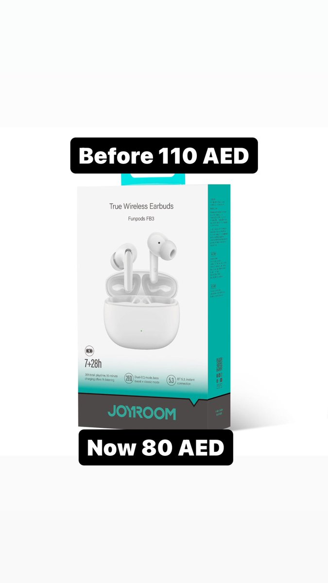 Attractivezone1's tweet photo. حرررق الاسعار 🔥🔥تخفيضات ديسمبر 🔥
December Super Sales 🔥

AirPods from JOYROOM with one year warranty 

Available delivery to all UAE 
our location : Ajman AL-nuaimia 2 
WhatsApp : 00971552547137

موقعنا النعيمية 2 
متوفر توصيل لكل الامارات
 رقم التواصل : 00971552547137 https://t.co/T51RZZJrVv