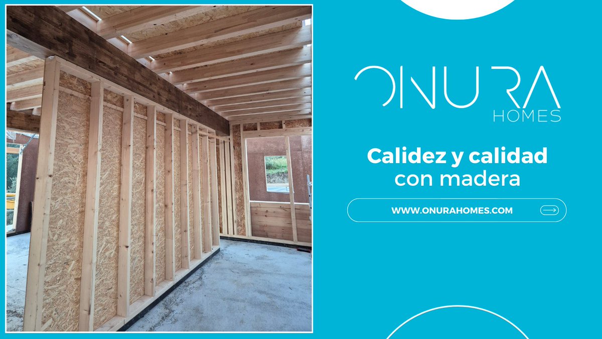 🌿 Calidez y calidad con madera. En Onura, creamos viviendas eficientes y sostenibles apostando por este material único. 🏡 onurahomes.com #Onura #ConstrucciónSostenible #Madera #Passivhaus
