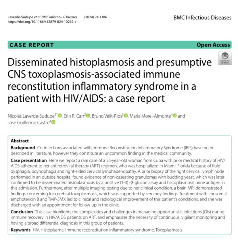 nicolaslaverdes's tweet photo. I want to share with you our most recent work! Published on BMC Infectious diseases 🦠. I’m really honored to share an extraordinary and educational case.✅ 
#infectiousdiseases #HIV 

Link: https://t.co/KEY4NcvR5x https://t.co/ZSlnwPw17i