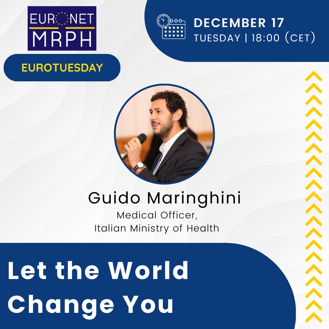 NOVEMBER EUROTUESDAY  

On December 17th at 18:00 (CET), we’ll host our December EuroTuesday, where Guido Maringhini will talk about "Let the World Change You."  

Join us on Zoom, link in bio!  

We look forward to seeing you on EuroTuesday! ❤️
