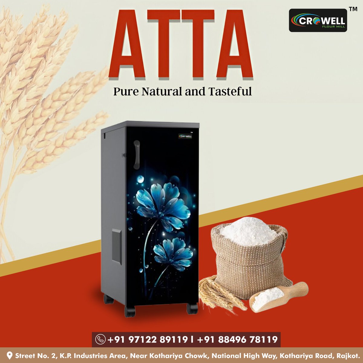 Crowellmill's tweet image. હવે, ઘરે જ અનાજ દળો એ પણ અમારી બેસ્ટ આટા ચક્કી માં.. 
ઘરે લઇ આવો ક્રોવેલ આટા ચક્કી
ઓર્ડર માટે કોલ કરો:-  97122 89119 / 88496 78119
.
.
.
#crowell #attachakki #flourmill #attaplant #flour #grains #hygiene  #GridningMachine #QualityMachinery #healthyfood #healthy #multitasking