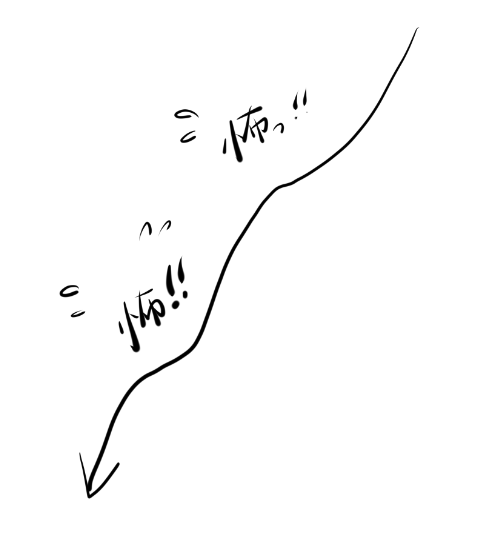 ハヤブサも自分のスピードが怖いのかどうかはハヤブサに聞かないと分からんけど、急降下を教えようとしてもズドーン!といかずに躊躇する個体もいました。
(このハヤブサの雑説明図のLINEスタンプ作ってくれって以前言われたけど、いつ使うのか🤔)