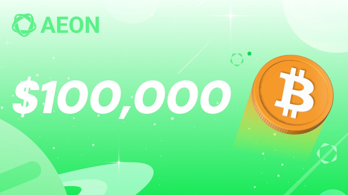 AEON_Community's tweet photo. 🚀🔥 $BTC hits $100K! A huge step for crypto! 

💪#AEON is proud to power seamless #crypto payments—making $BTC spending and real-world transactions a reality. 

Want to shop and pay with #Bitcoin? Follow👉@AEON_Community to see how we’re building the future of #Web3 payments.