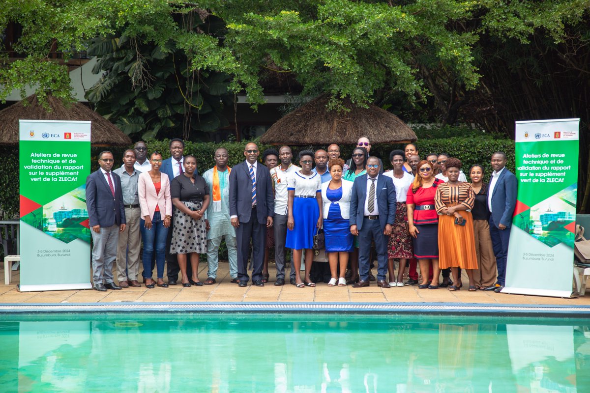 ATPC2's tweet photo. The technical review workshop gave a platform for stakeholders to explore how 🇧🇮 can harness intra-African green #trade opportunities. The Green Supplement to the #AfCFTA strategy focus on strengthening coffee&amp;tea #valuechains &amp; build resilience in addressing #climate challenges. https://t.co/asEBNiSE1G