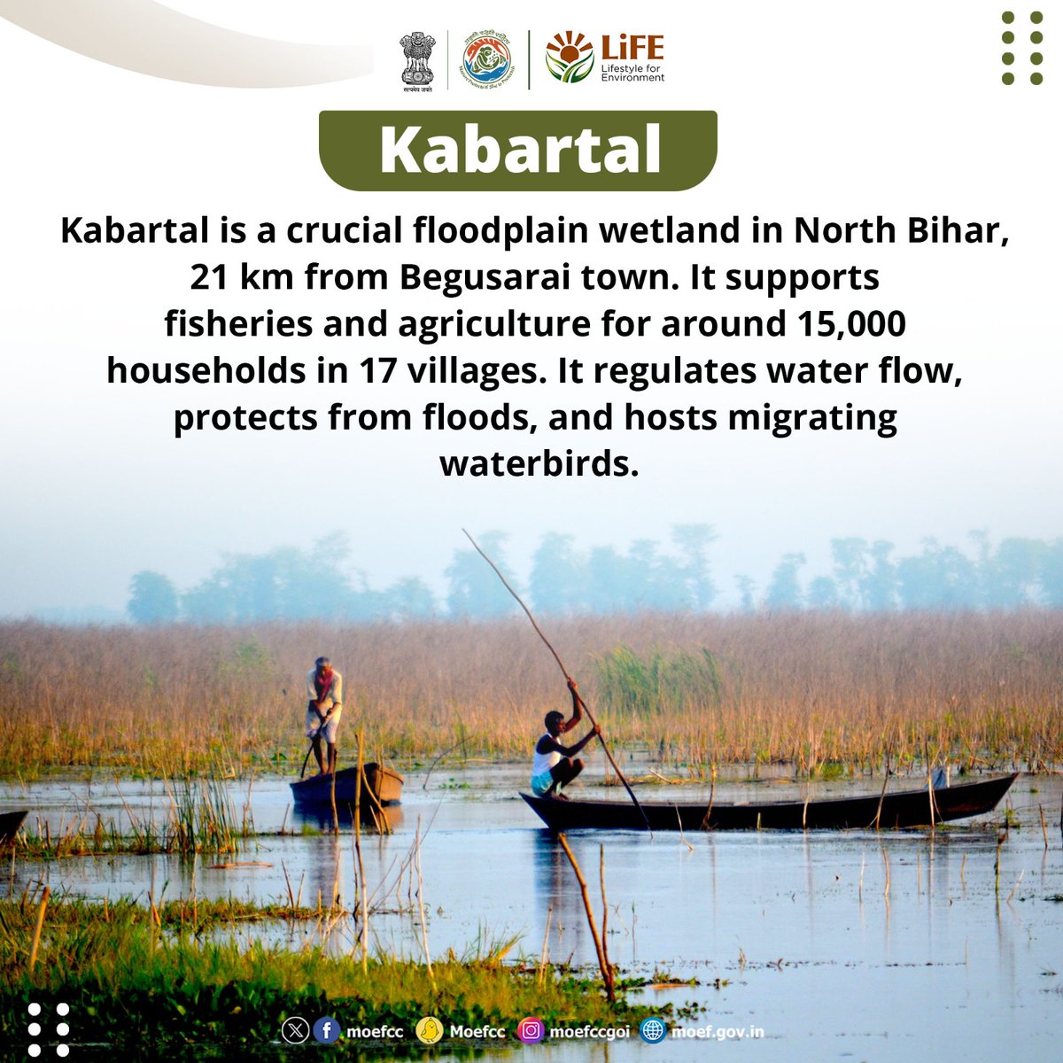 moefcc's tweet photo. Exploring India's Ramsar Sites 🦢

 Day 8: Kabartal

From wetlands to wildlife, each site is a unique haven for nature. Let's celebrate and safeguard these vital ecosystems together!

#RamsarSites #MissionLiFE #ProPlanetPeople https://t.co/iW5zs8yulG